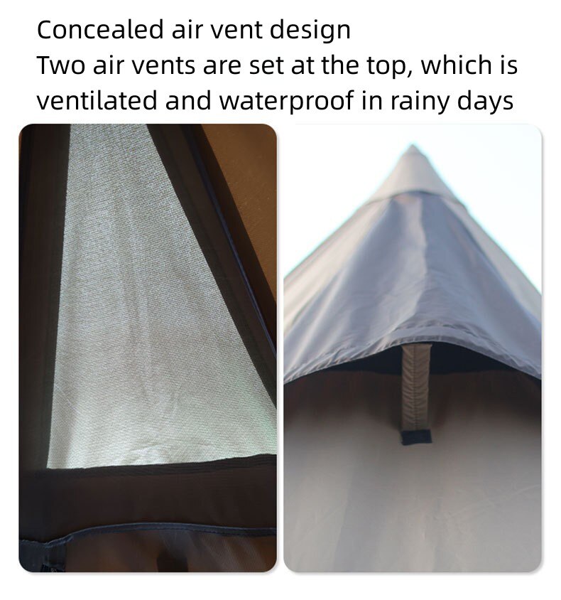 Cheap Goat Tents Outdoor Indian pyramid camping tent thickened black glue double layer storm proof camping tent sunshade windproof convenient   